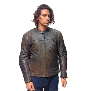 Chaqueta Motorista Cuero Gable Brown