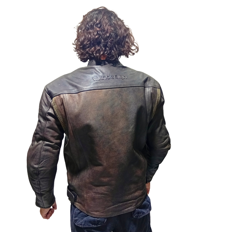 Chaqueta Motorista Cuero Gable Brown
