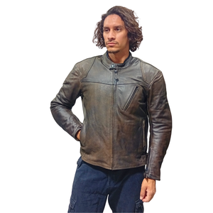 Chaqueta Motorista Cuero Gable Brown