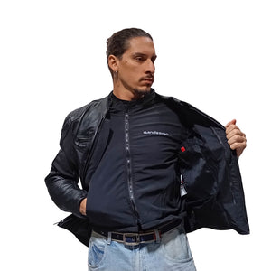 Chaqueta Moto Cuero Mercurio con Joroba Hump