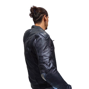 Chaqueta Moto Cuero Mercurio con Joroba Hump