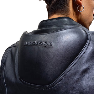 Chaqueta Moto Cuero Mercurio con Joroba Hump