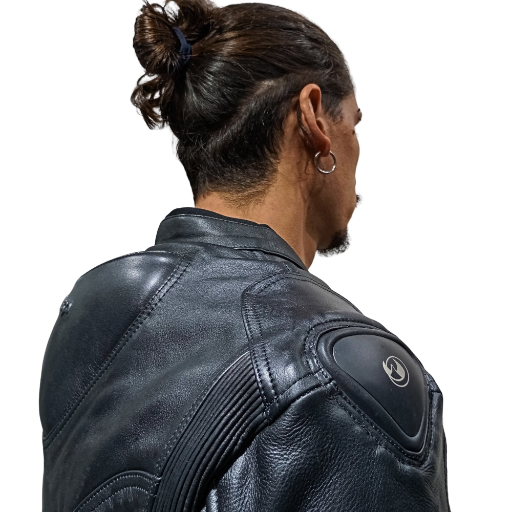 Chaqueta Moto Cuero Mercurio con Joroba Hump