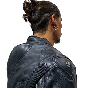 Chaqueta Moto Cuero Mercurio con Joroba Hump