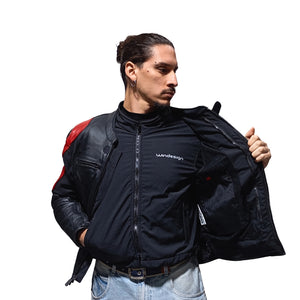 Chaqueta Moto Cuero Mercurio Red con Joroba Hump