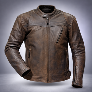Chaqueta Motorista Cuero Gable Brown