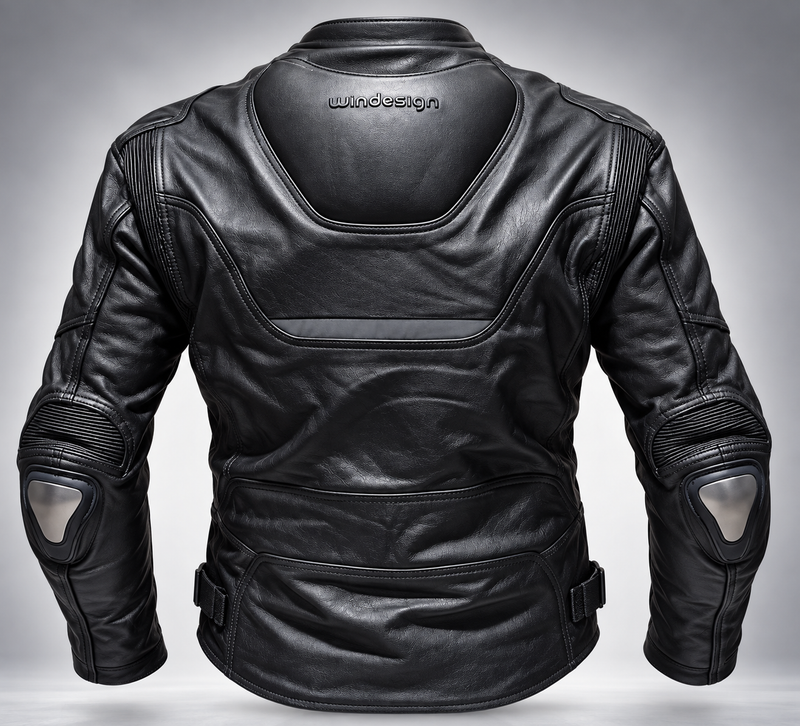 Chaqueta Moto Cuero Mercurio con Joroba Hump